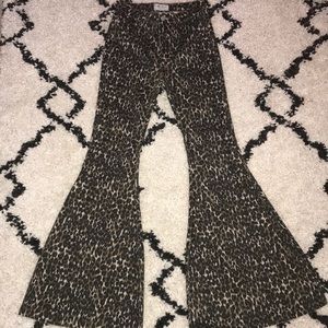 Blank Paige Cheetah Bell Bottoms